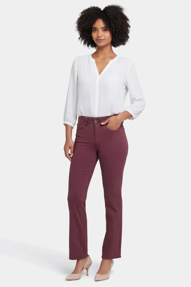 NYDJ Marilyn Straight Jeans Dark Cherry High Rise