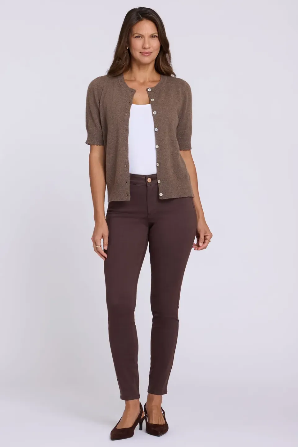 NYDJ Ami Skinny Petite Jeans Bitter Chocolate Stretch