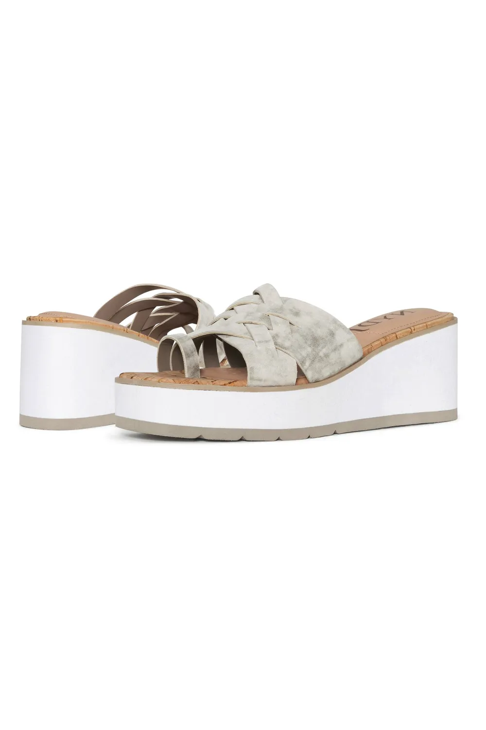NYDJ Reesie Wedge Sandalen Pewter Metallic
