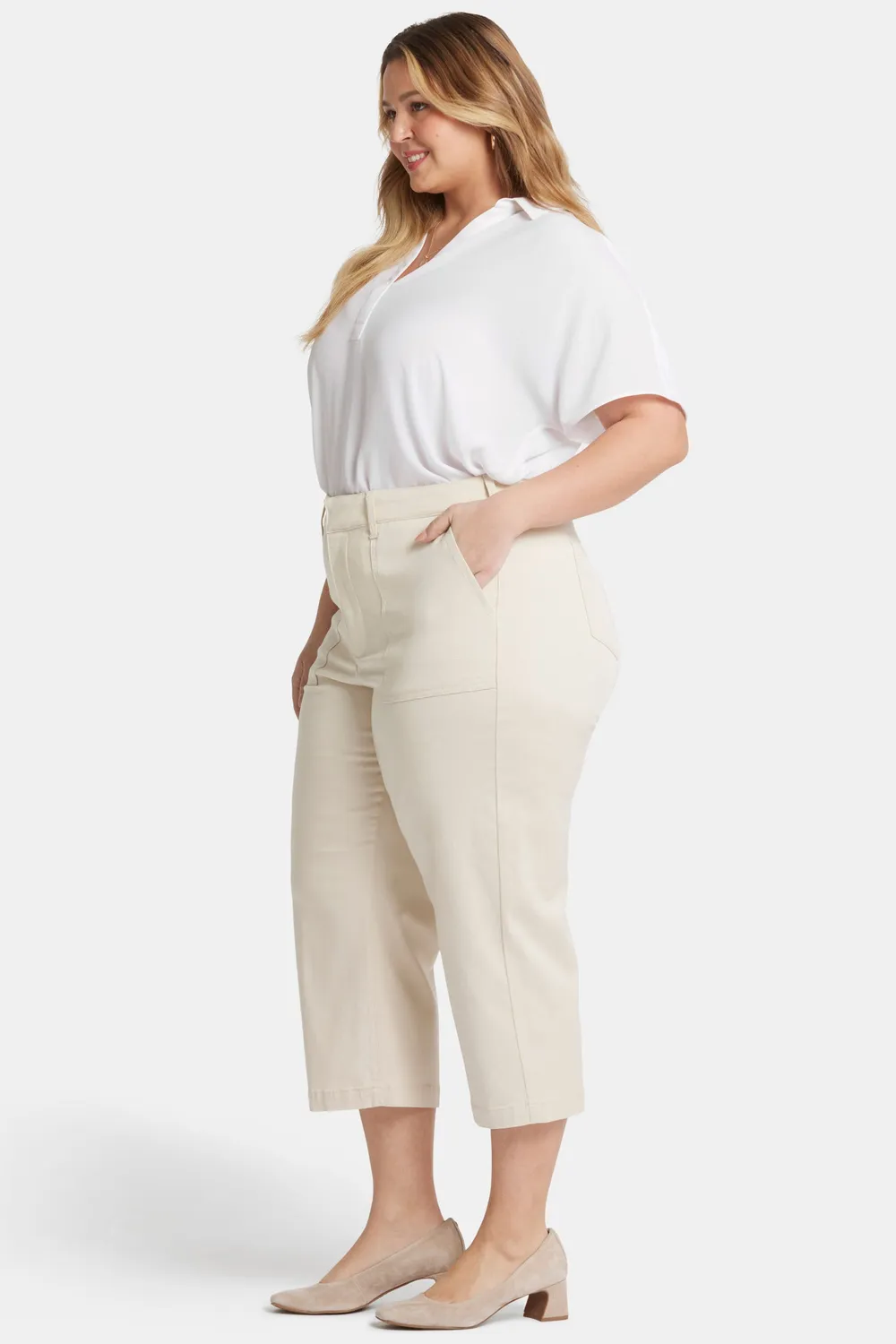 NYDJ Utility Hose White Creek Plus Size weiß