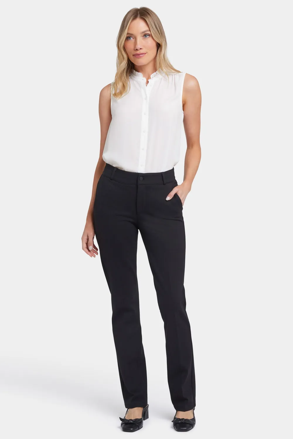 NYDJ Classic Trouser Stoffhose Schwarz Bügelfalte
