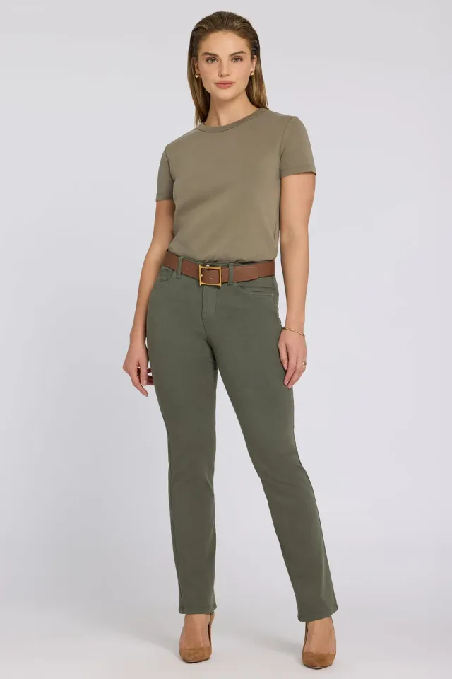 NYDJ Marilyn Straight Jeans Desert Green No Gapper