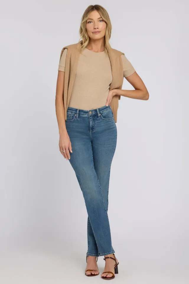 NYDJ No Gapper Marilyn Straight Jeans Breezy Palms