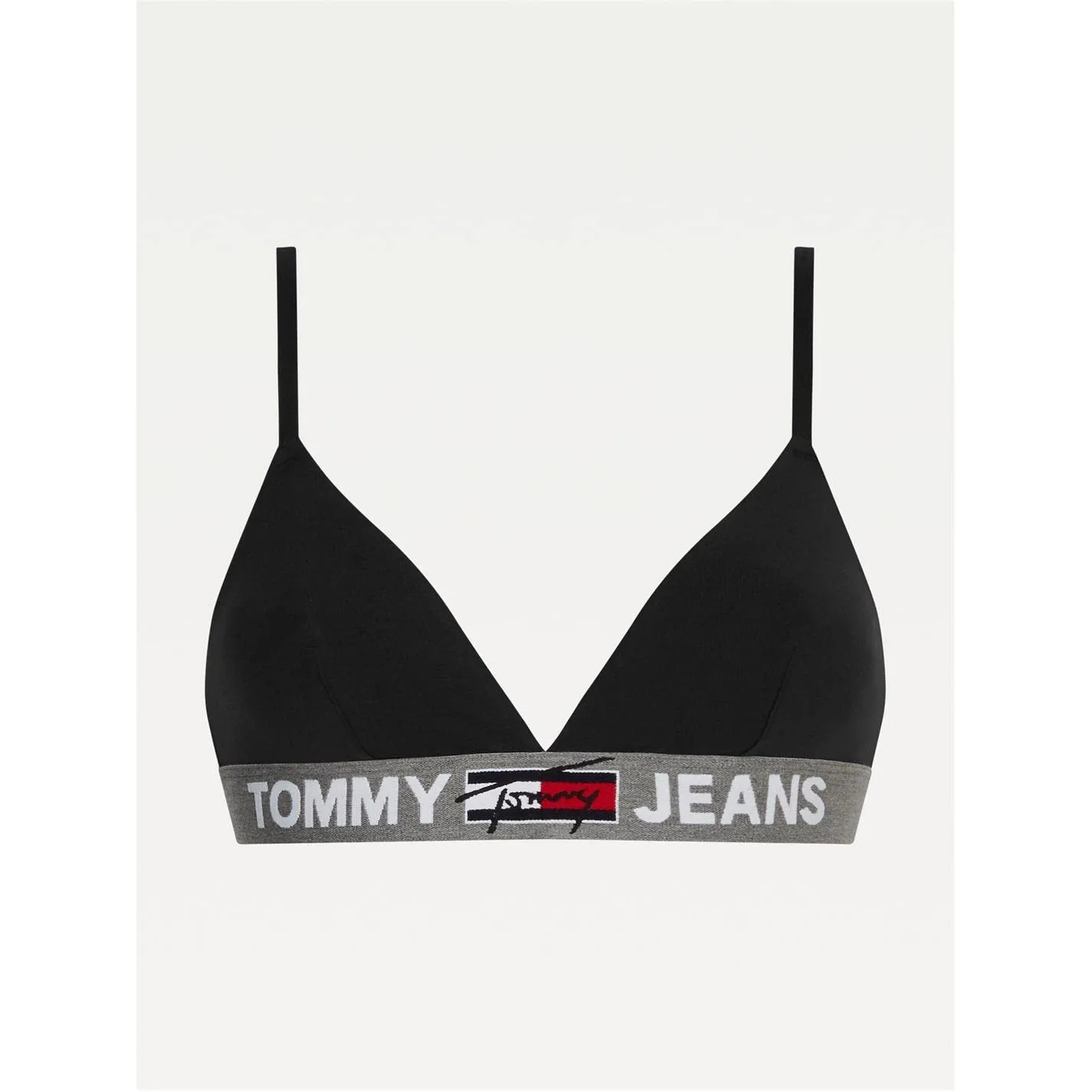 Tommy Jeans Triangle UW0UW02721 Bralette Schwarz ungefüttert