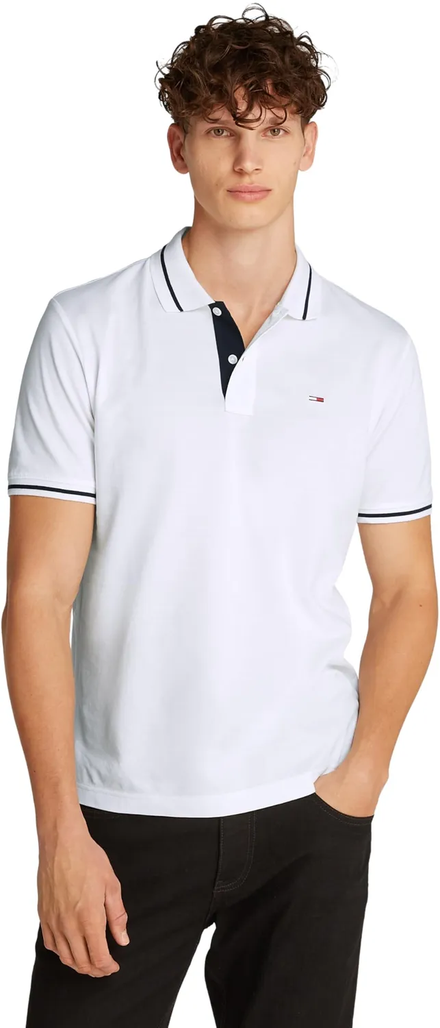 Tommy Jeans Tipped Regular Fit Herren Poloshirt Kurzarm