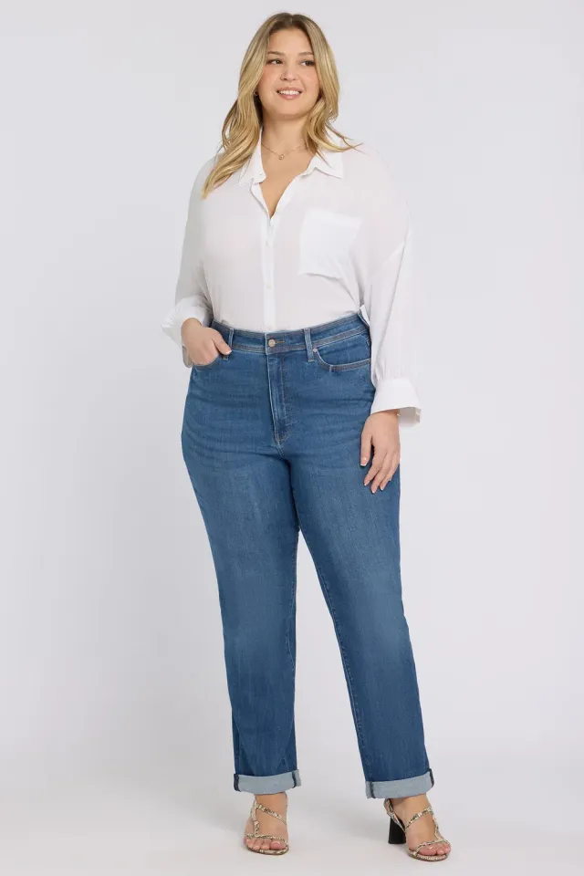NYDJ Marilyn Straight Plus Size Jeans Wild River High Rise