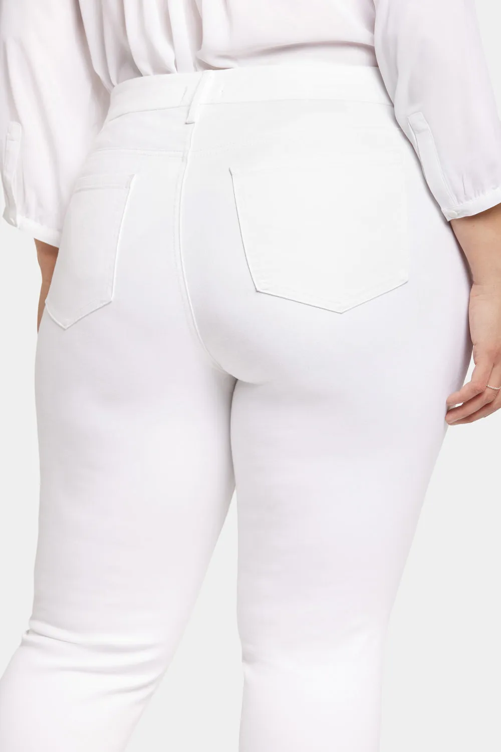 NYDJ Waist-Match Marilyn Straight Plus Jeans Optic White