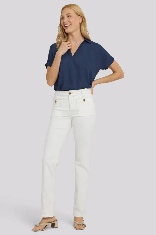 NYDJ Marilyn Straight Tall Jeans Vintage White lang