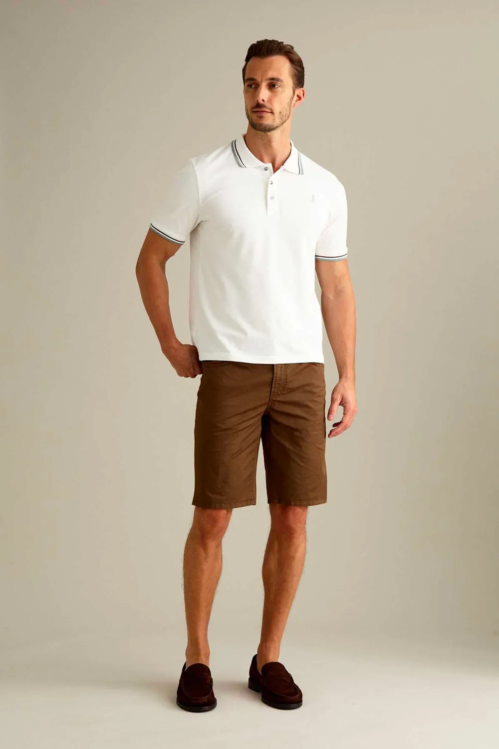 Jeckerson Jo Bermuda Hellbraun Gabardine Slim Fit