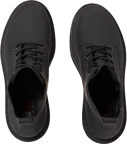 Tommy Jeans TJM Ruberized Herren Boots Schnürstiefel Schwarz
