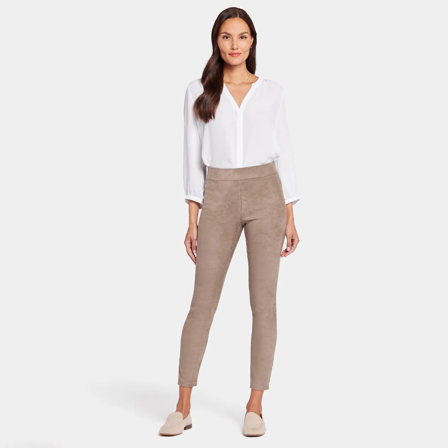 NYDJ Basic Legging Hose Saddlewood Wildleder-Optik