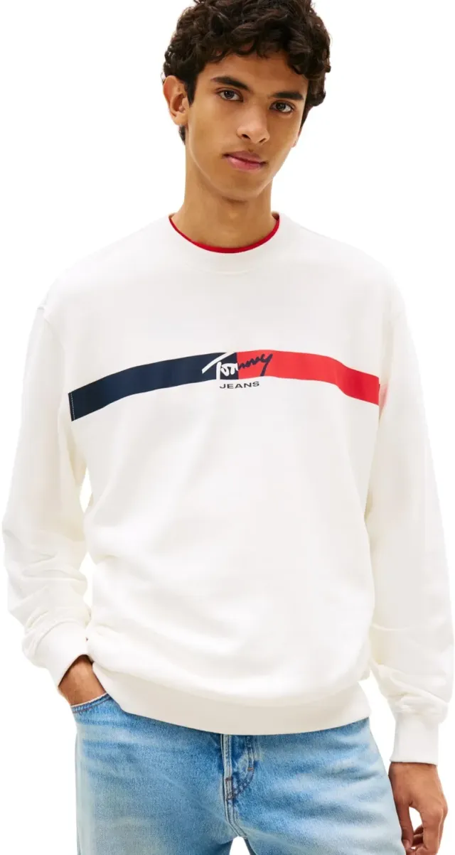 Tommy Jeans TJM Sign Stripe DM0DM23019 Sweatshirt schwarz