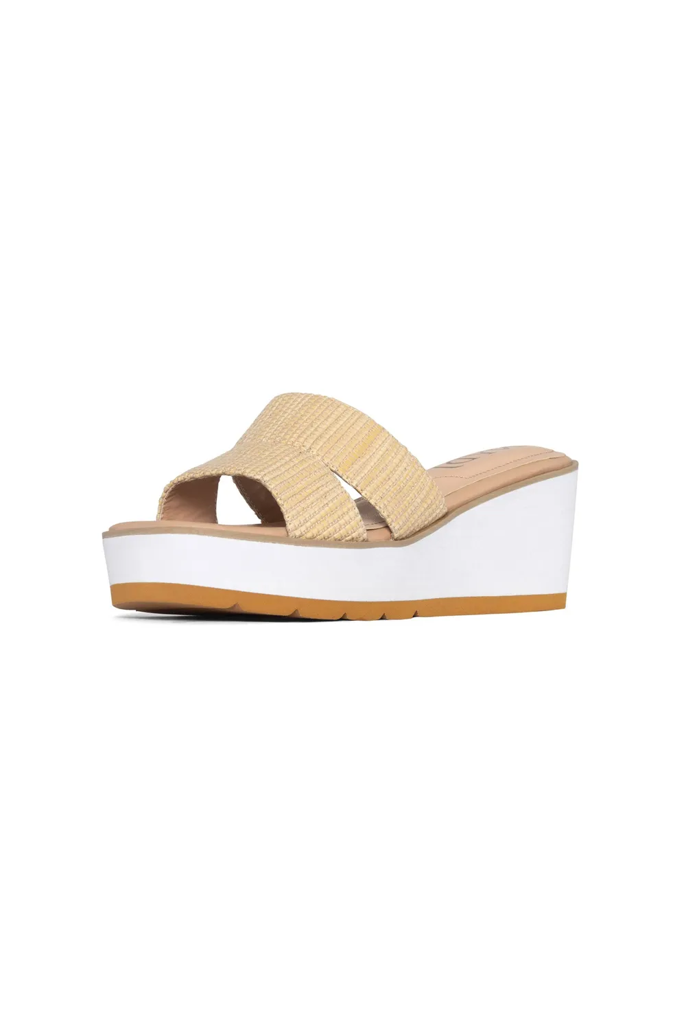 NYDJ Raizy Keilsandalen Ecru Plateau bequem