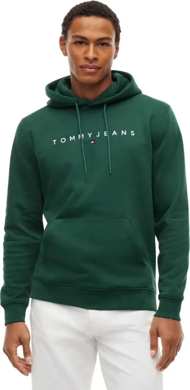 Tommy Jeans Linear DM0DM20746 Hoodie Grün L Baumwolle