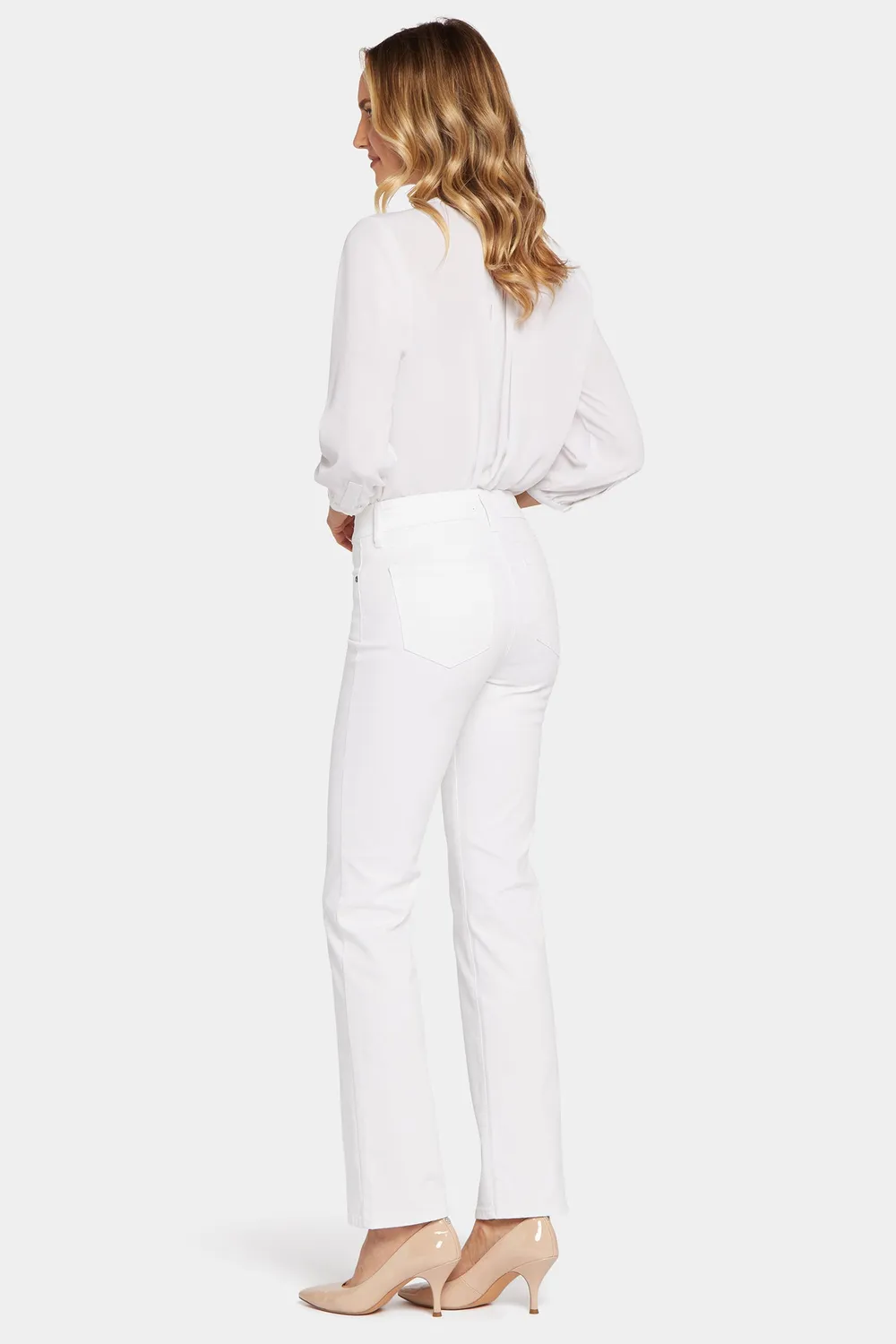 NYDJ Marilyn Straight Jeans Lang Optic White weiß