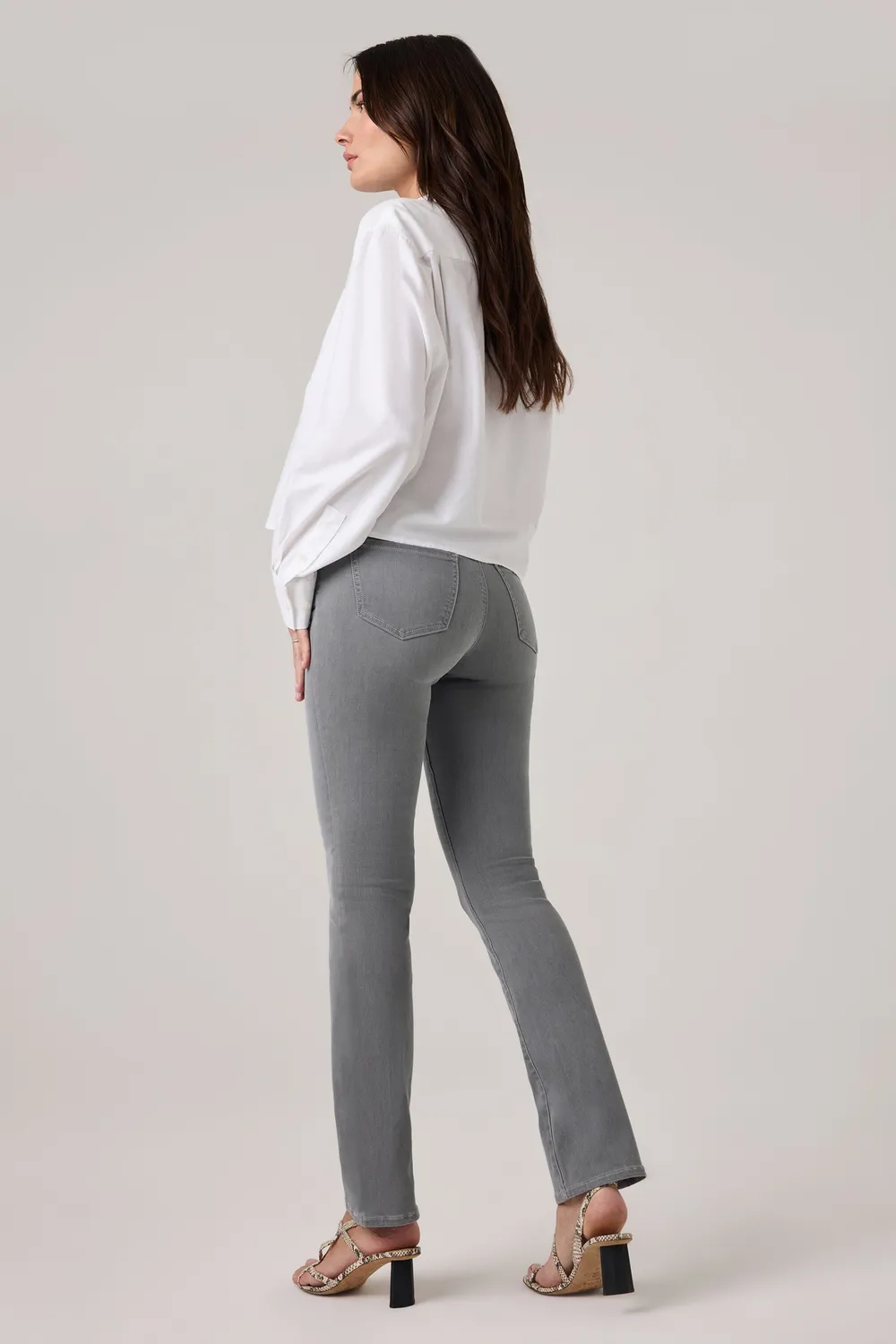NYDJ Waist-Match Marilyn Straight Jeans Stone Fade Grau