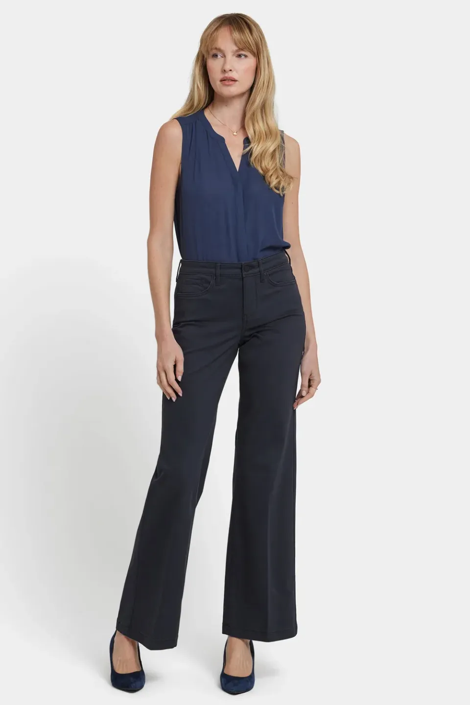 NYDJ Teresa Wide Leg Jeans Washed Black weit