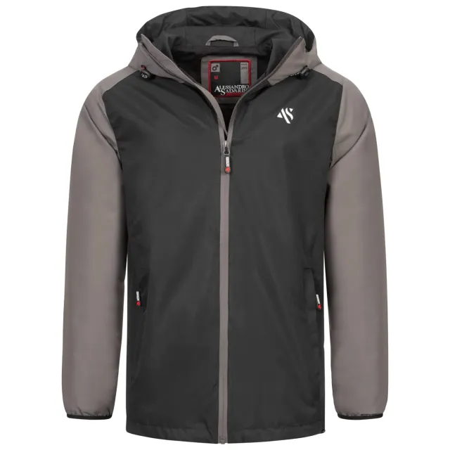 Alessandro Salvarini AS322 Regenjacke Dunkelgrau-Schwarz