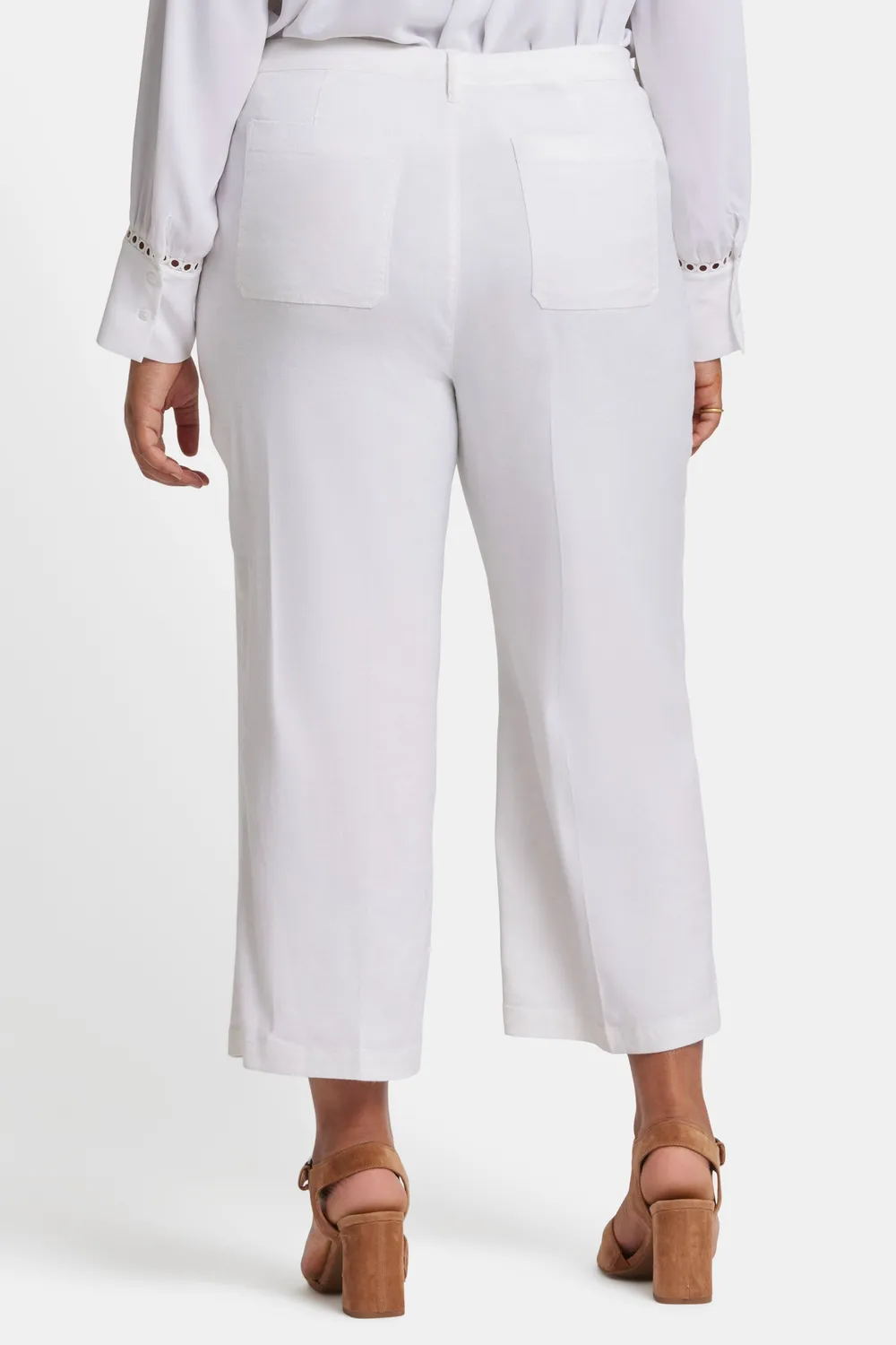 NYDJ Wide Leg Cargo Capri Plus Optic White 14W-28W