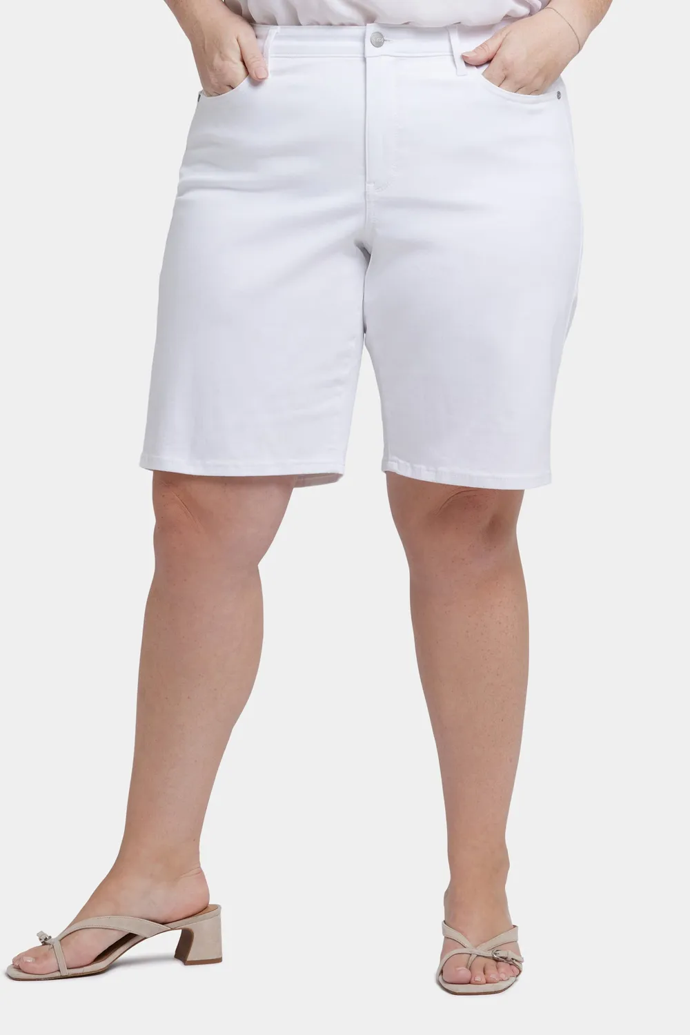 NYDJ Lilly Denim Shorts Plus Optic White