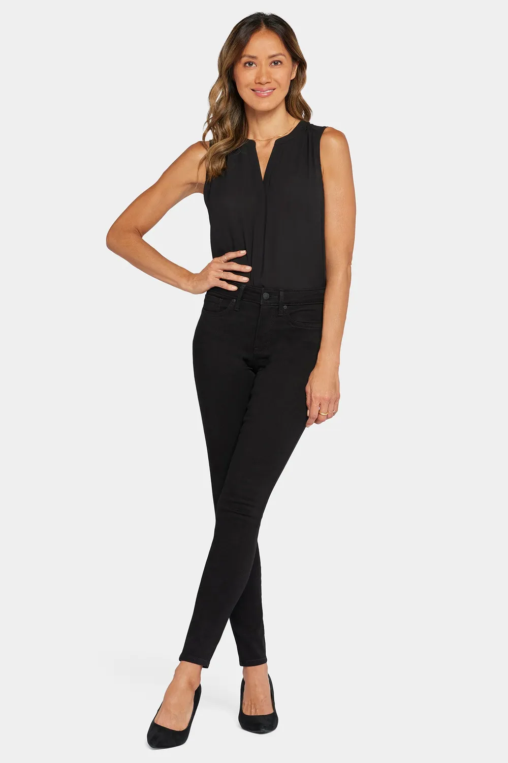 NYDJ Ami Skinny Jeans Black Stretch mit Lift Tuck
