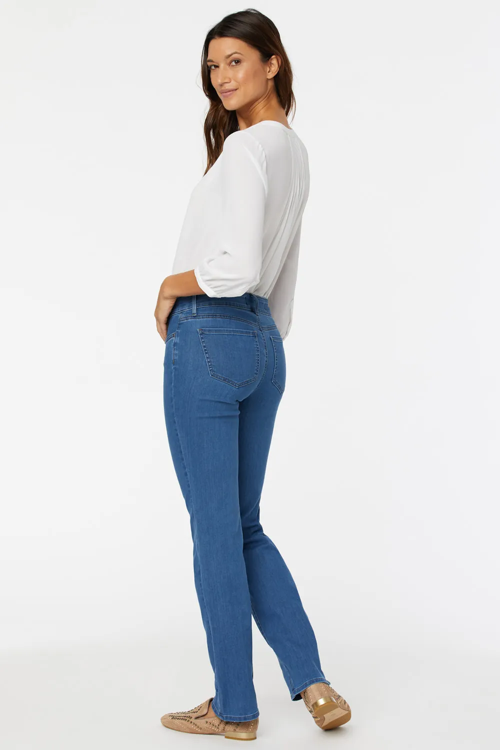 NYDJ Marilyn Straight Jeans Monrovia Dunkelblau