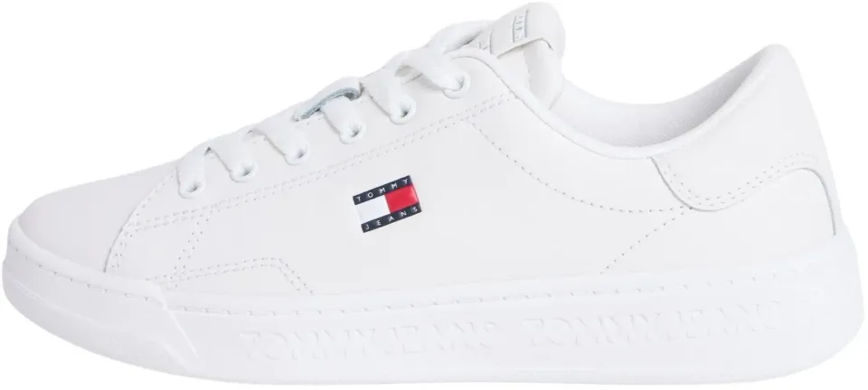Tommy Jeans TJW Script Cupsole Low-Top-Sneaker Weiß