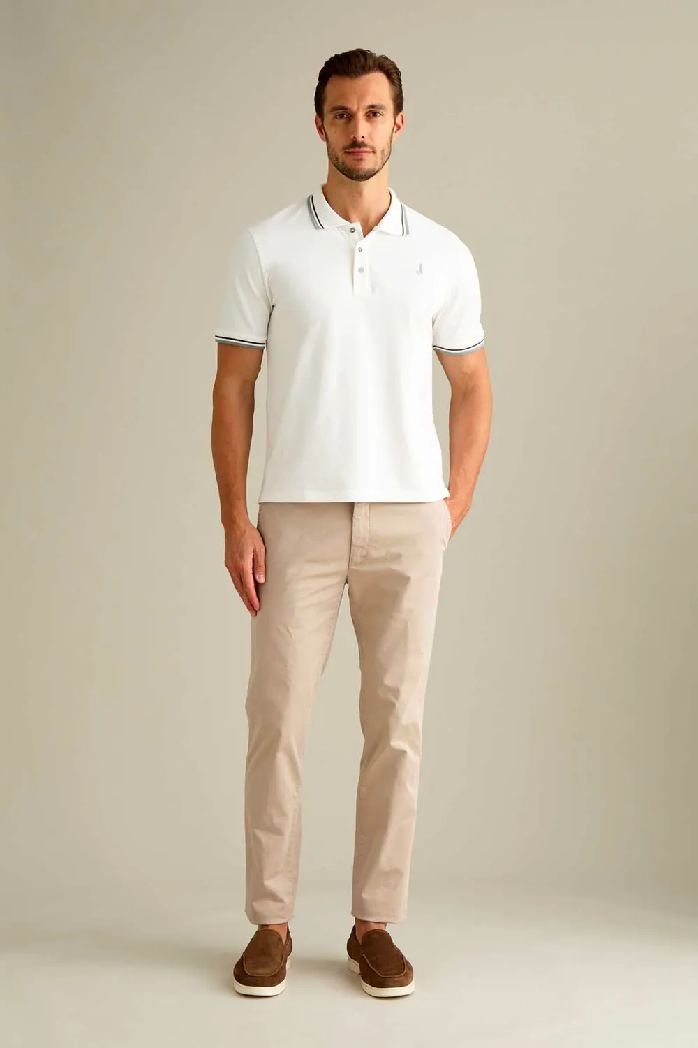 Jeckerson Jack Chino Hose Slim Fit Beige Baumwolle