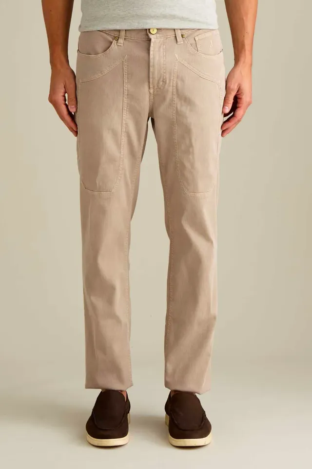 Jeckerson John Slim Fit Herrenhose beige Tencel atmungsaktiv