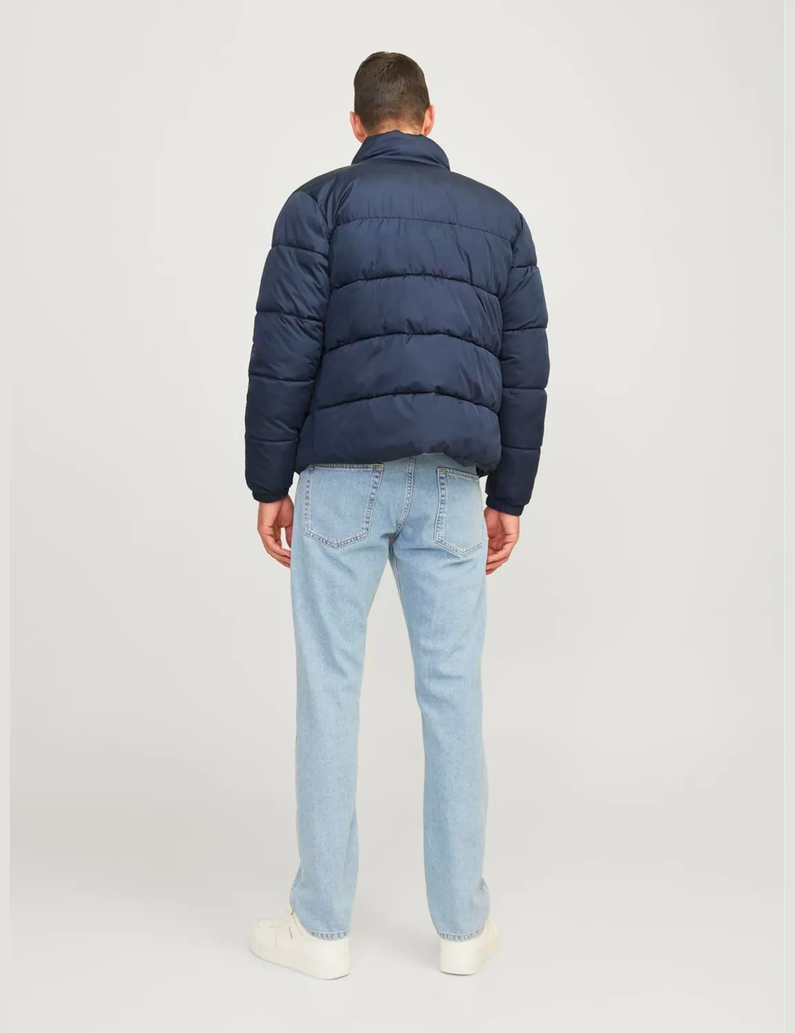 JJ Rebel Logo Puffer Herren Jacke S Navy gesteppt