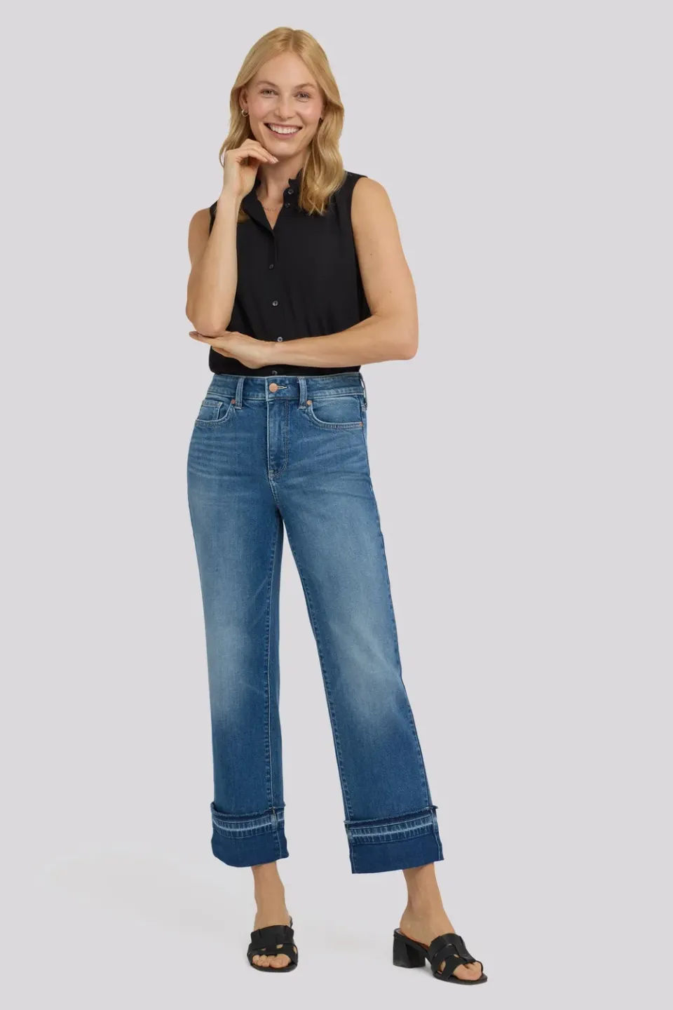 NYDJ Bailey Relaxed Straight Ankle Jeans Sun Soak