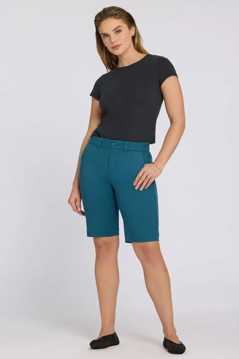 NYDJ Bermuda Shorts Blue Lake Stretch-Twill