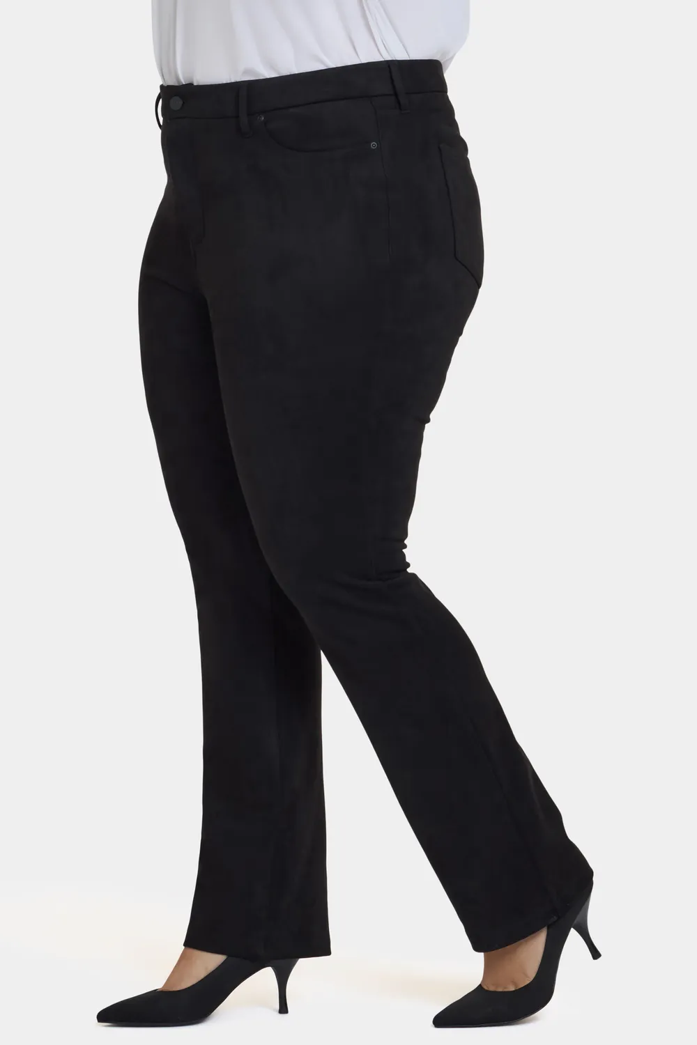 NYDJ Marilyn Straight Plus Size Hose Schwarz Stretch