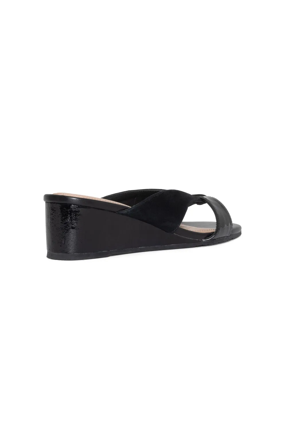 NYDJ Contessa Wedge Sandalen Schwarz Keilabsatz