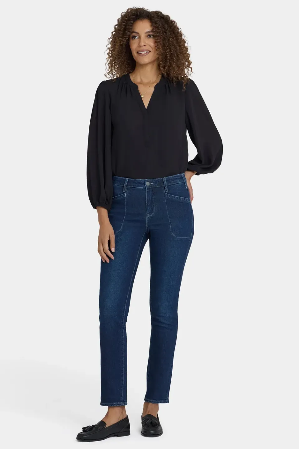 NYDJ Sheri Slim Jeans Ink Skyline Petite dunkelblau