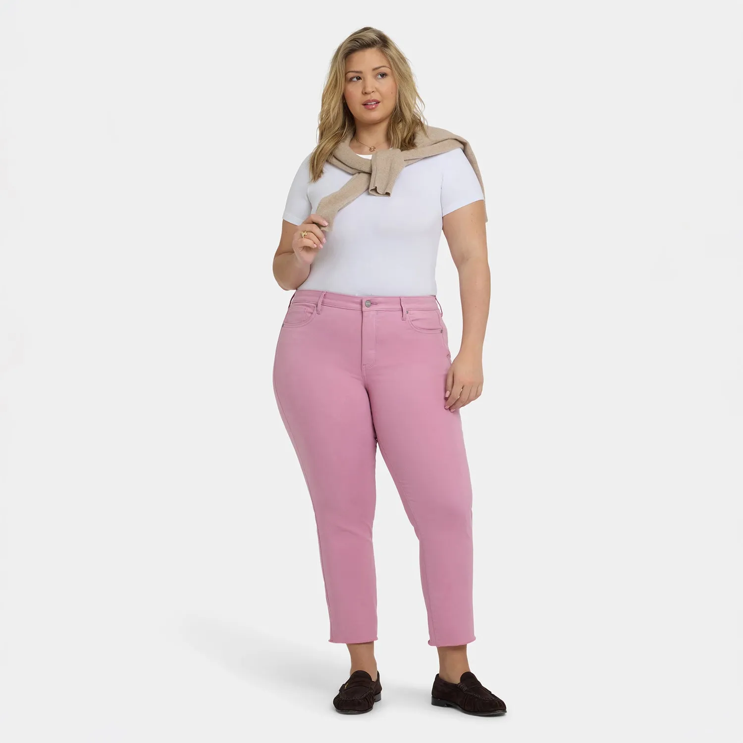 NYDJ Sheri Slim Plus-Size Ankle-Jeans Ballet Fransensaum