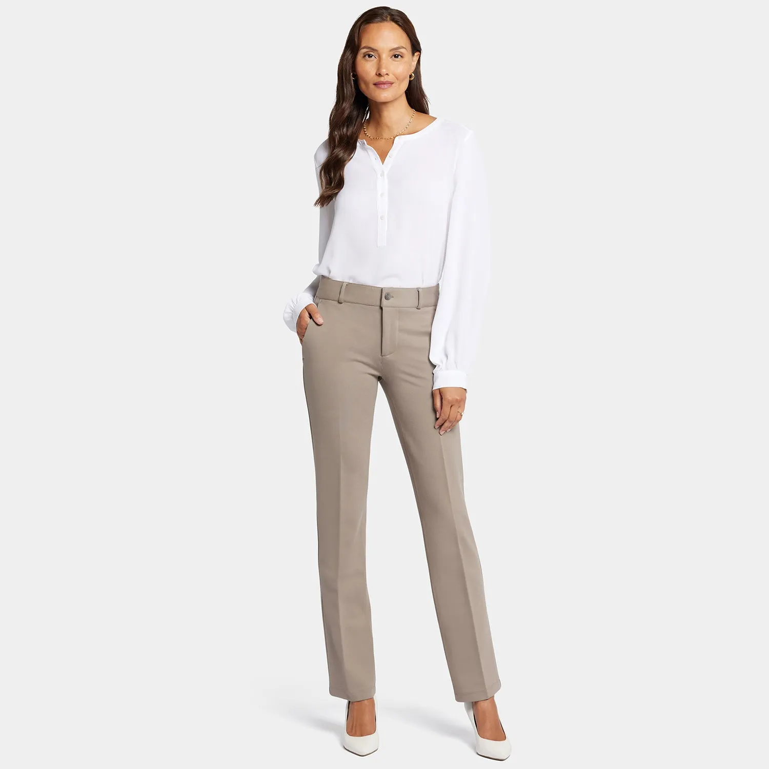 NYDJ Classic Trouser Hose Saddlewood beige Ponte