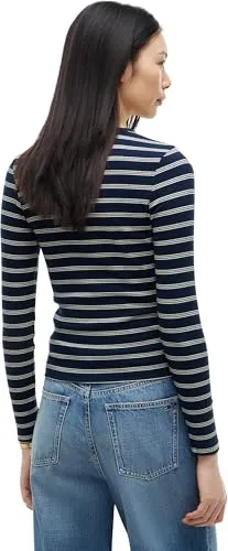 Tommy Jeans Slim Essential Rib Longsleeve L gestreift