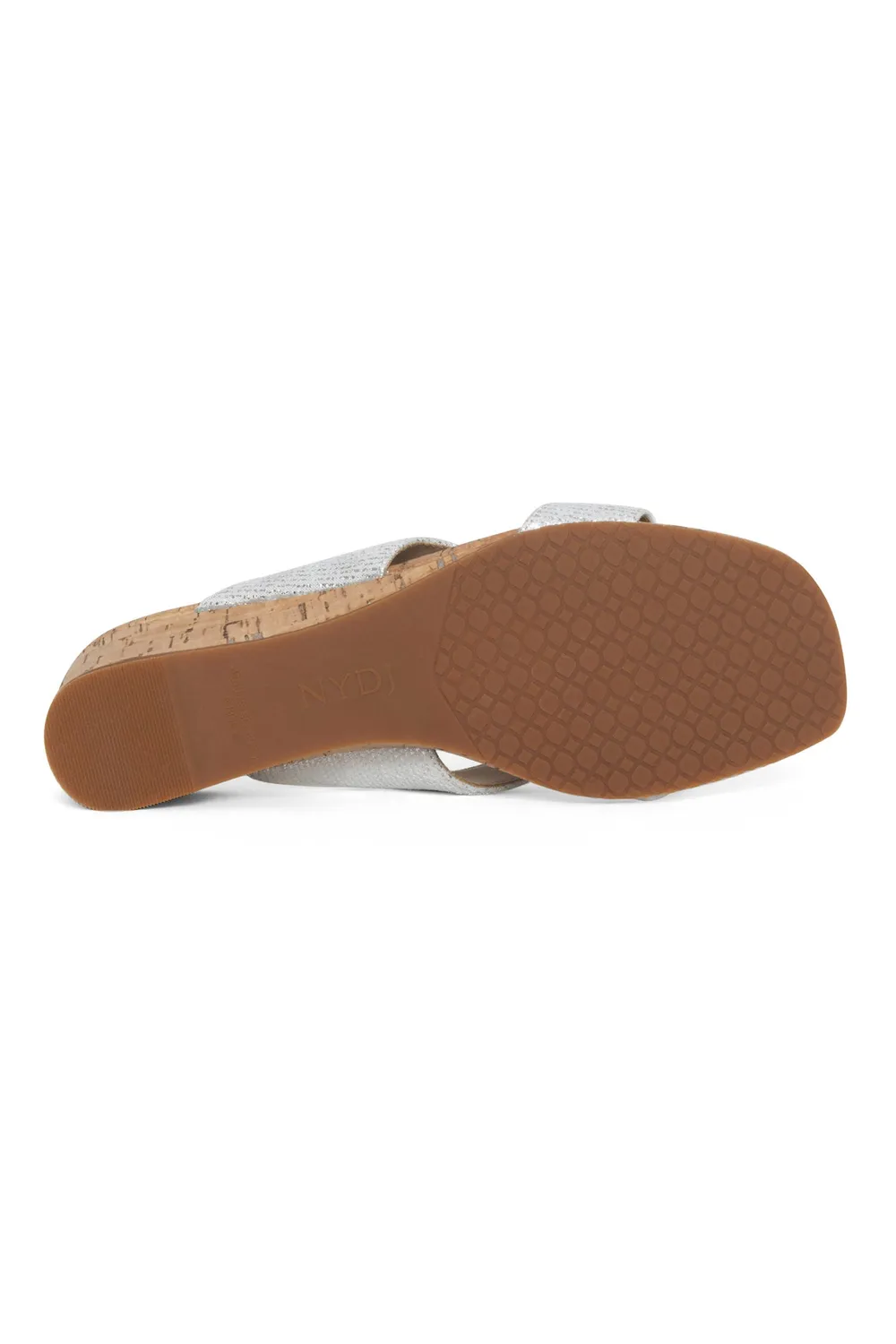 NYDJ Contessa Wedge Sandalen Silber Metallic Leder