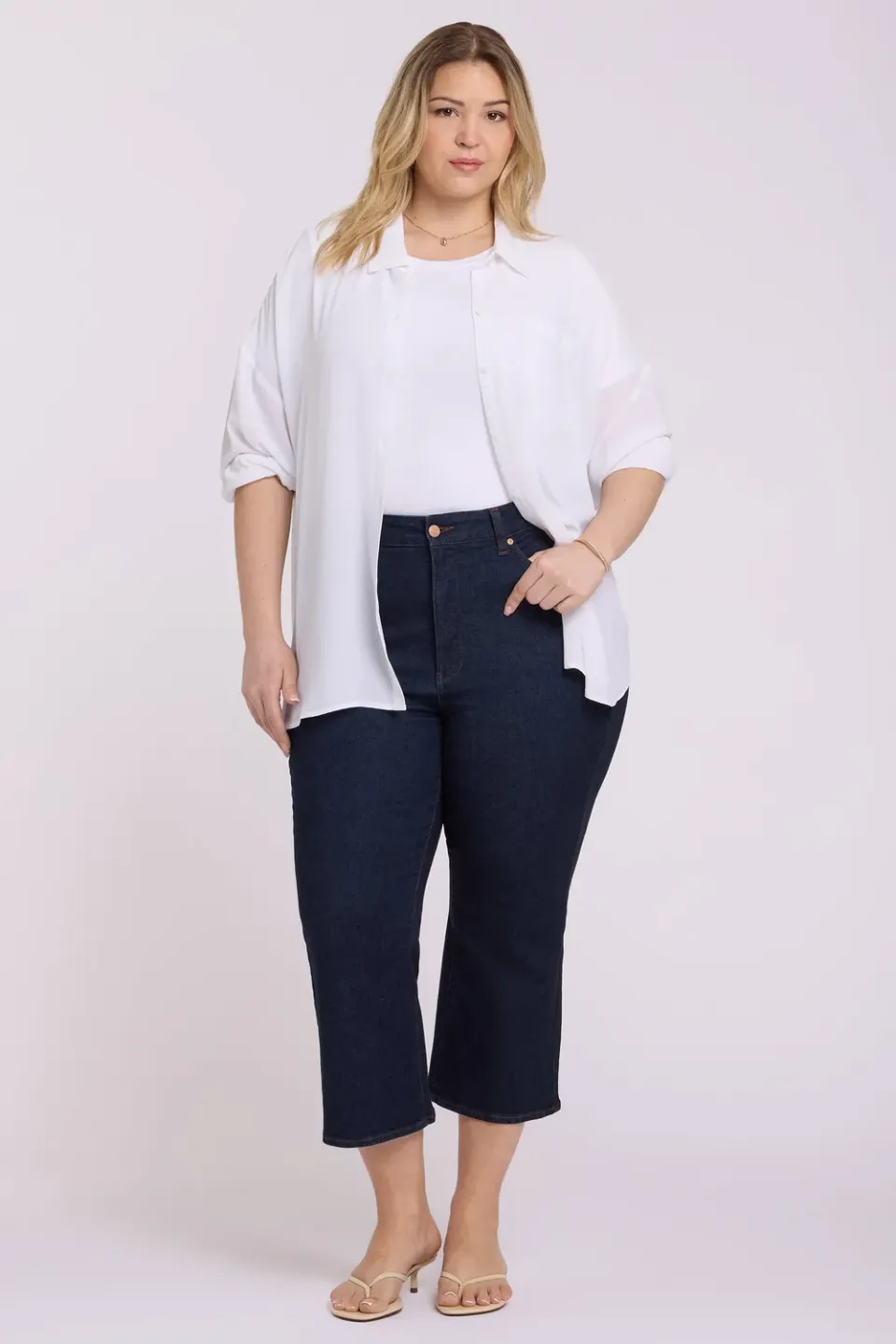 NYDJ Monica Kick Flare Crop Plus Jeans Magical High-Rise