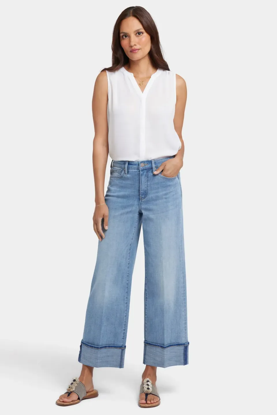 NYDJ Teresa Wide Leg Jeans Madison River blau
