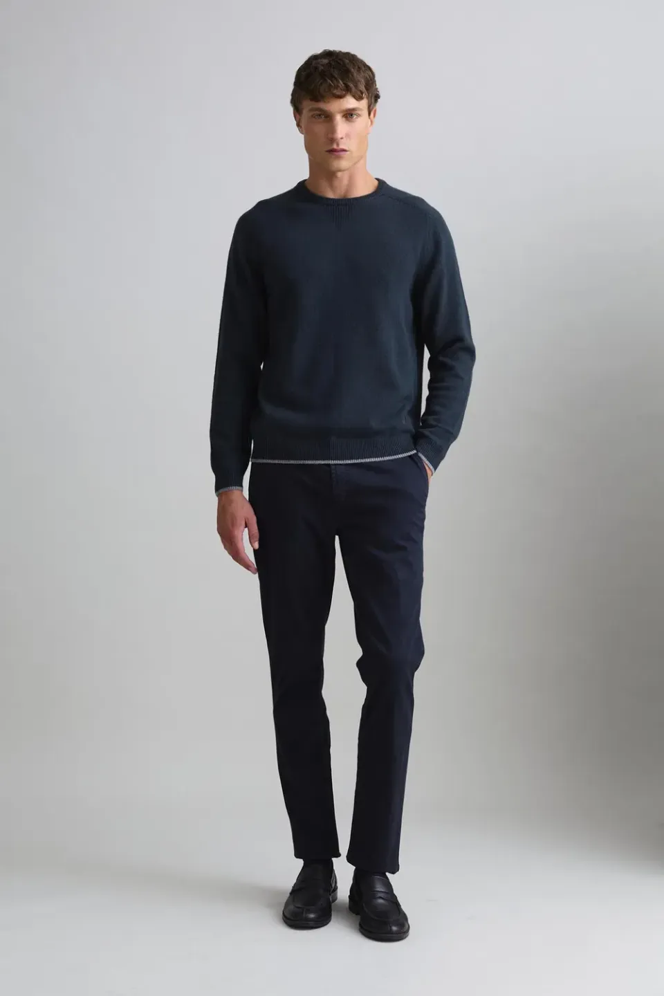 Jeckerson Girocollo Raglan Pullover dunkelgrün Wollmix