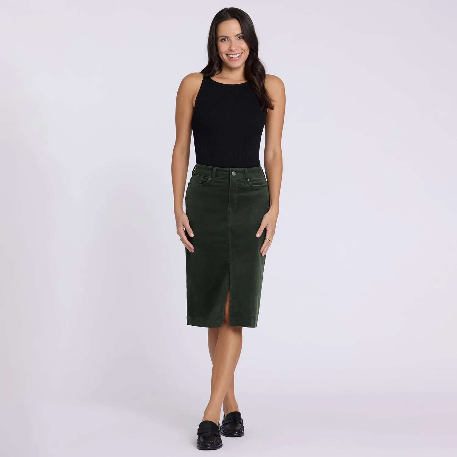 NYDJ 5 Pocket Midi Rock True Olive Cord