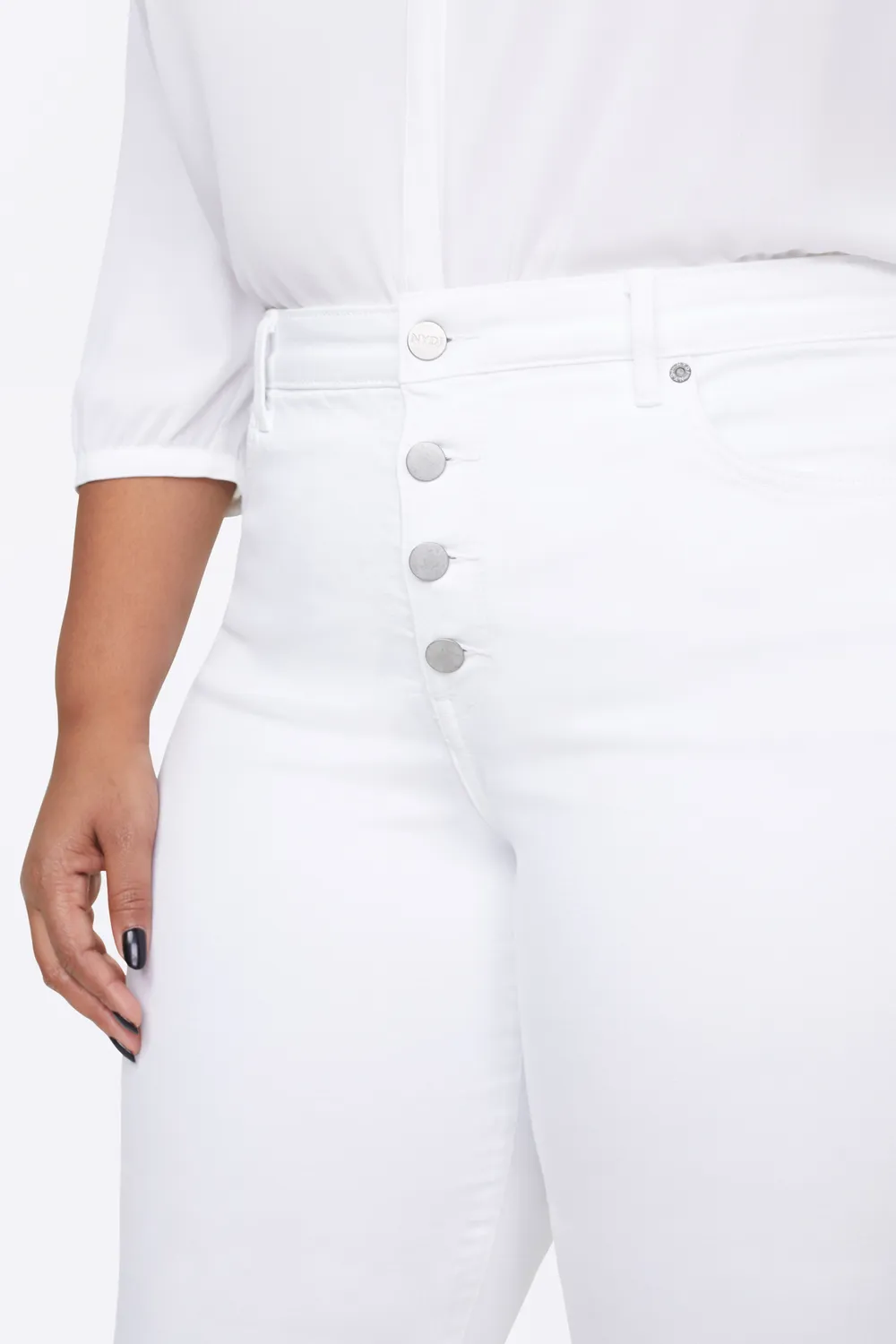NYDJ Ami Skinny Ankle Jeans Weiss Plus Stretch