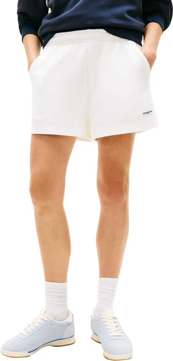 Tommy Jeans Sweatshorts Damen Shorts Schwarz Baumwolle