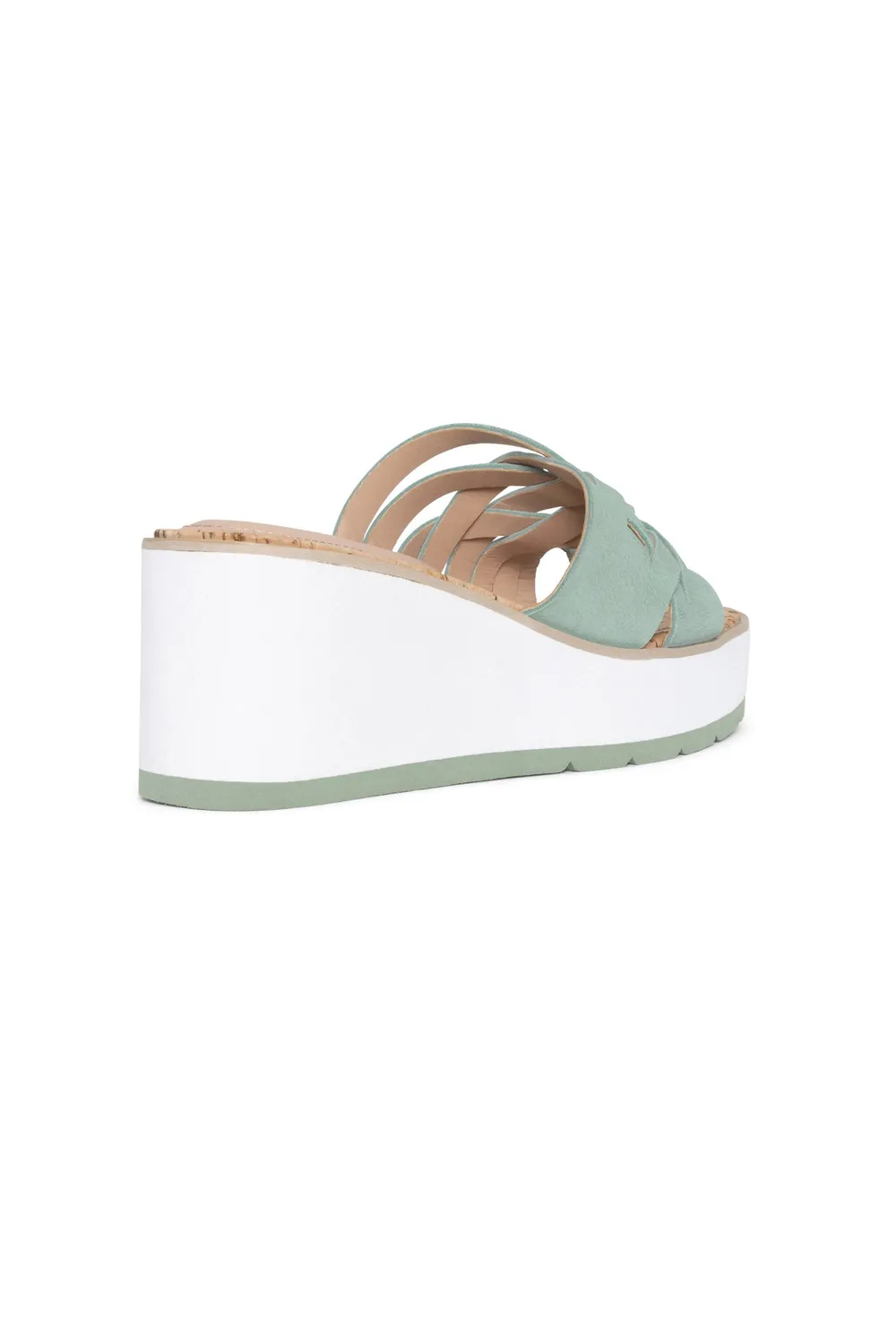 NYDJ Reesie Keilsandalen Jade Grün Leder