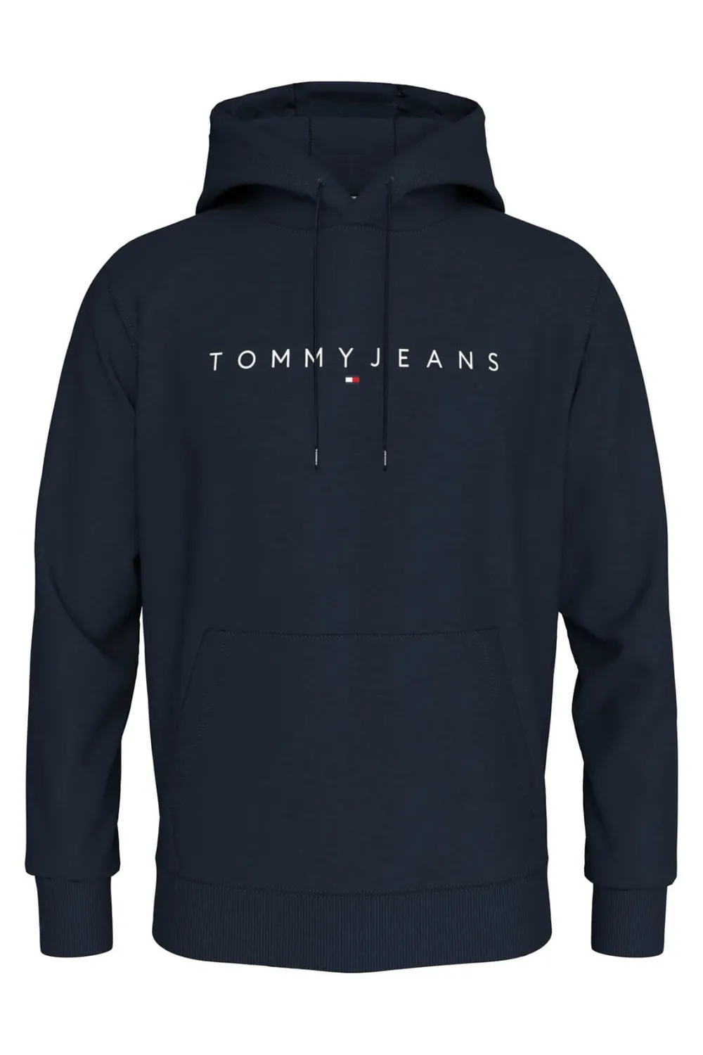 Tommy Jeans Linear Logo Hoodie Herren Kapuzenpullover Schwarz Baumwolle