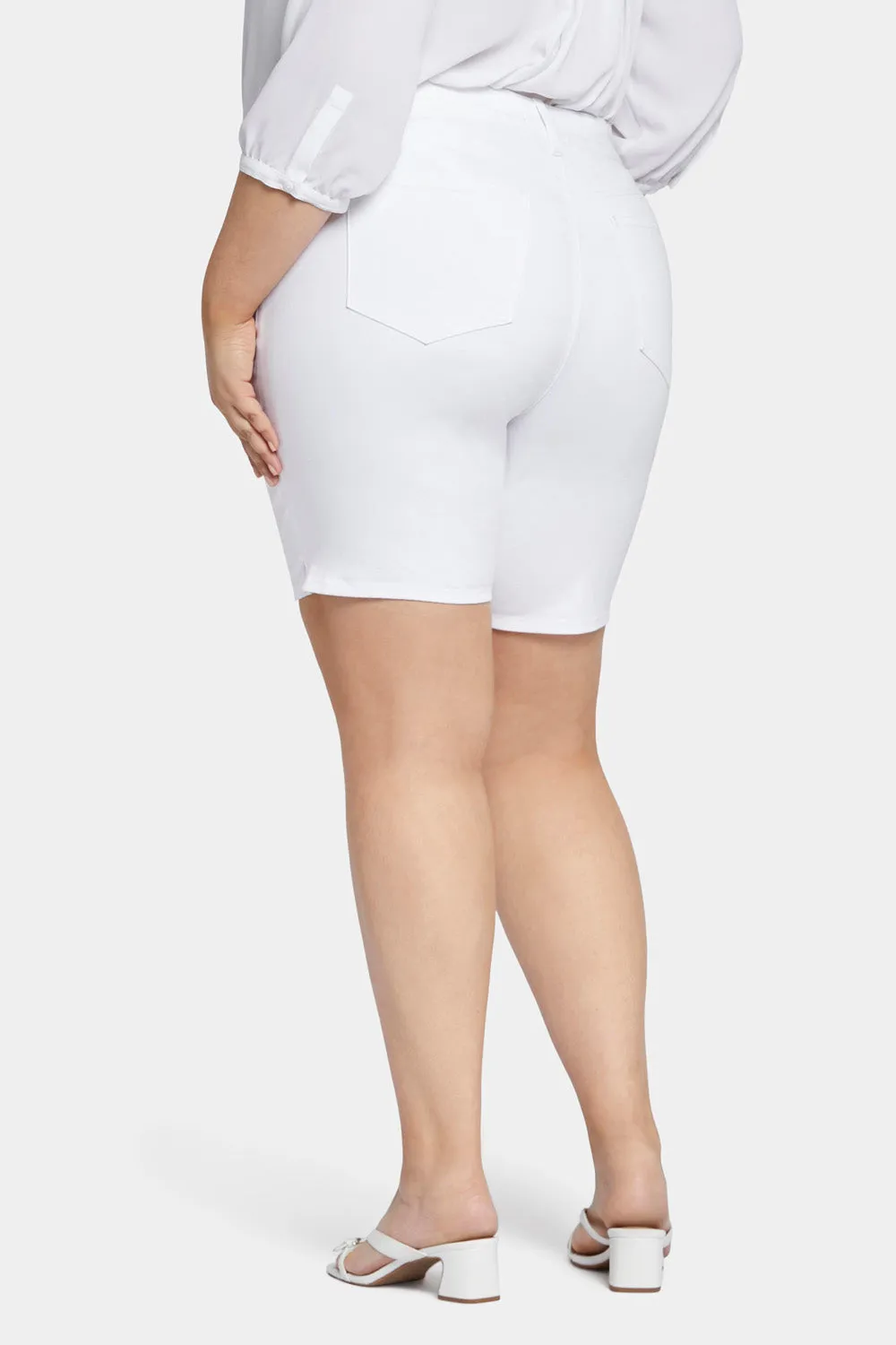 NYDJ Ella Jeansshorts Plus Size Optic White Weiß