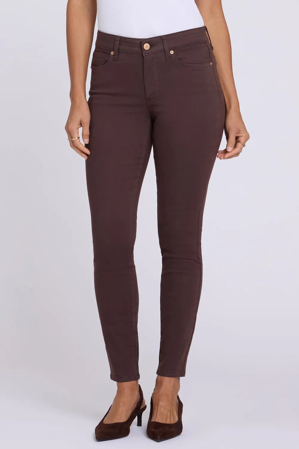 NYDJ Ami Skinny Petite Jeans Bitter Chocolate Stretch