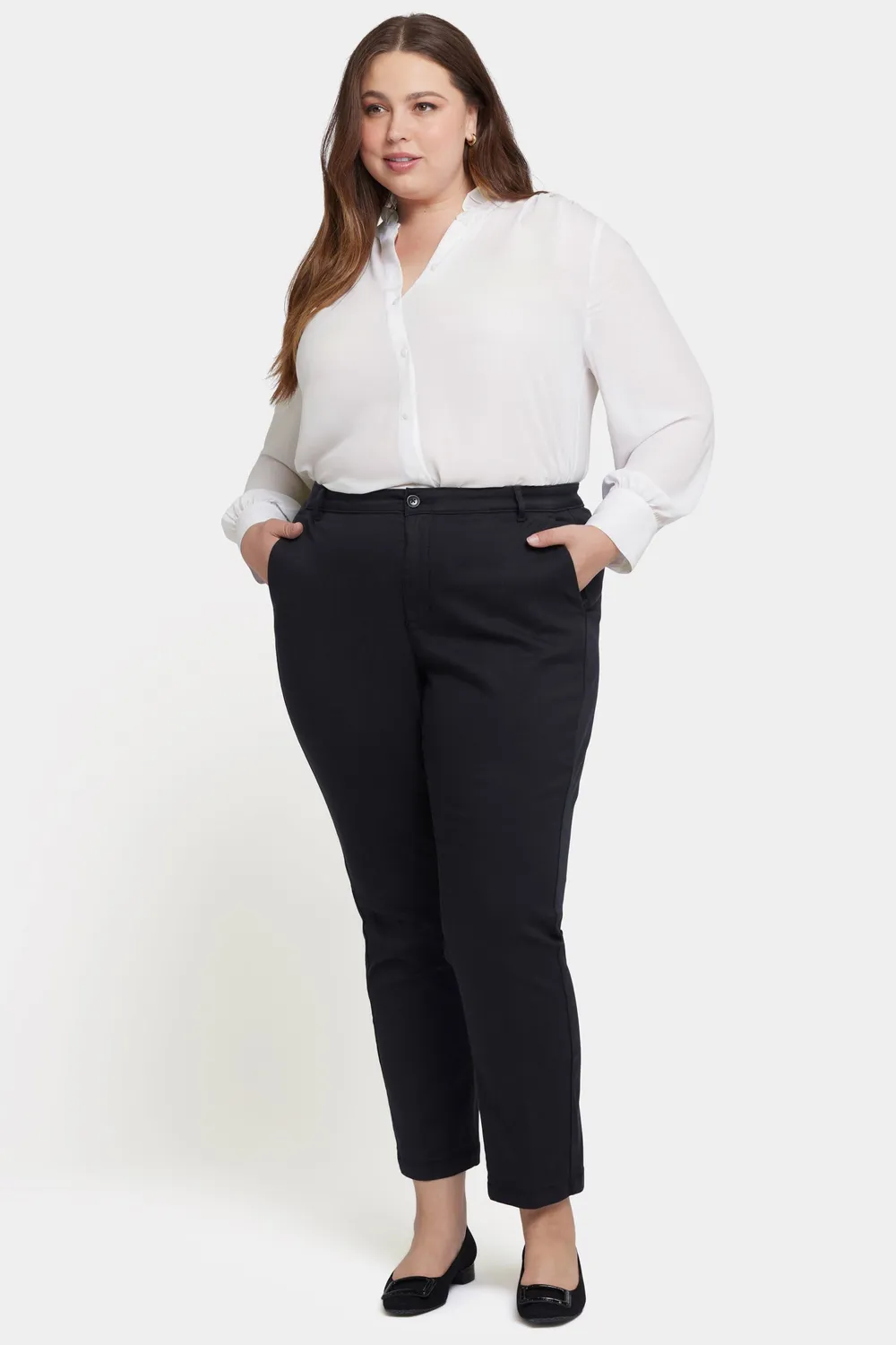 NYDJ Sadie Slim Hose Plus Schwarz Twill